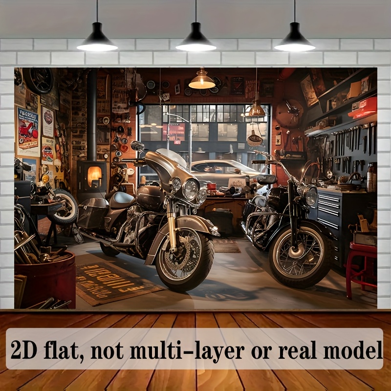 Tools For Motorcycle Workshop - Tapisserie murale pour garage moto, style