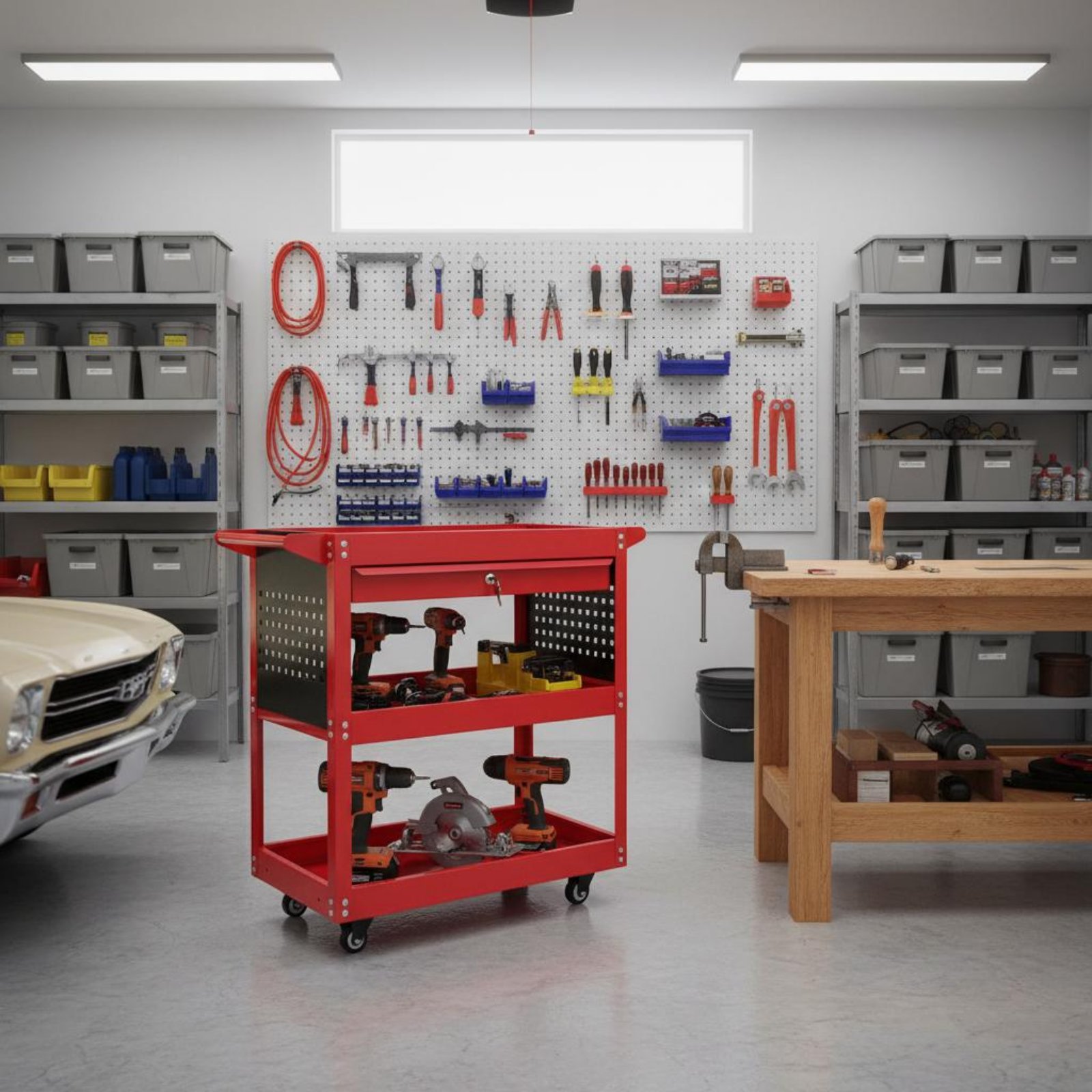 Workshop Tools And Equipment - Chariot à outils à 3 niveaux