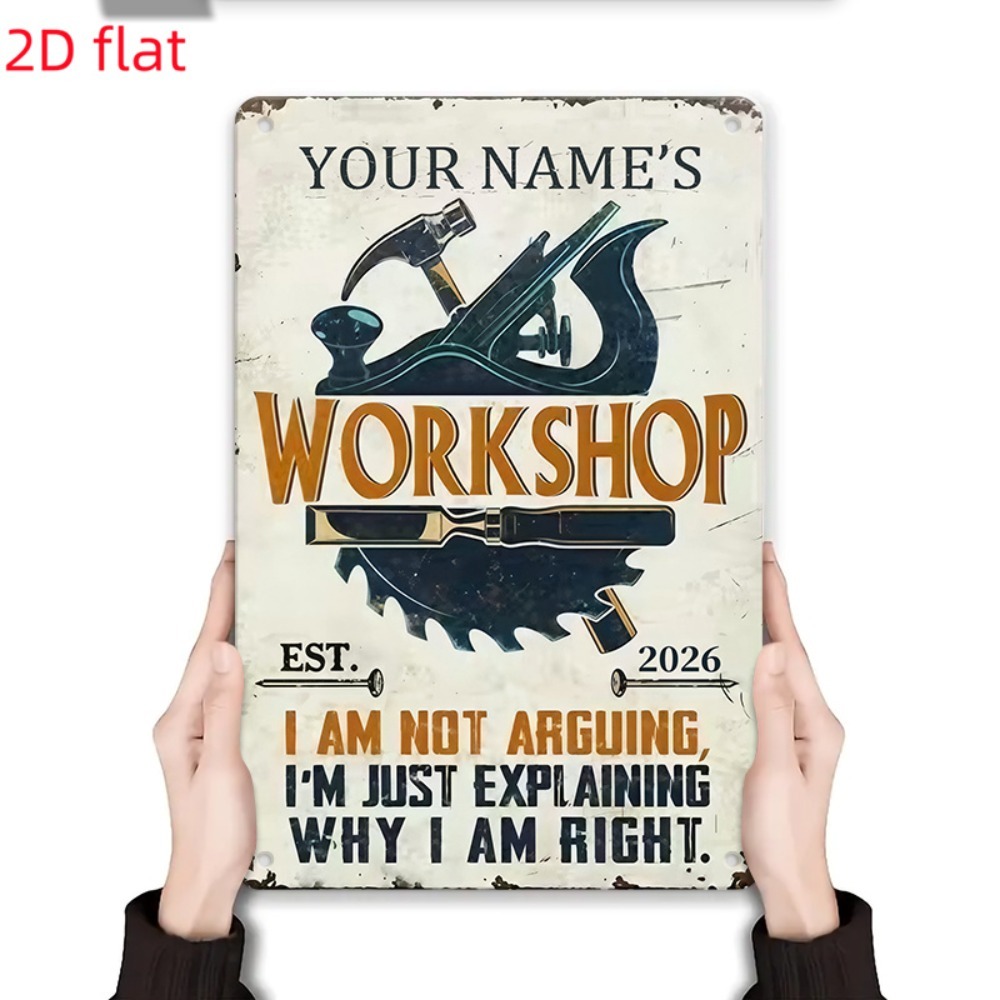 [2D Plat] 1 plaque métallique  - Tools Name In Workshop avis et prix