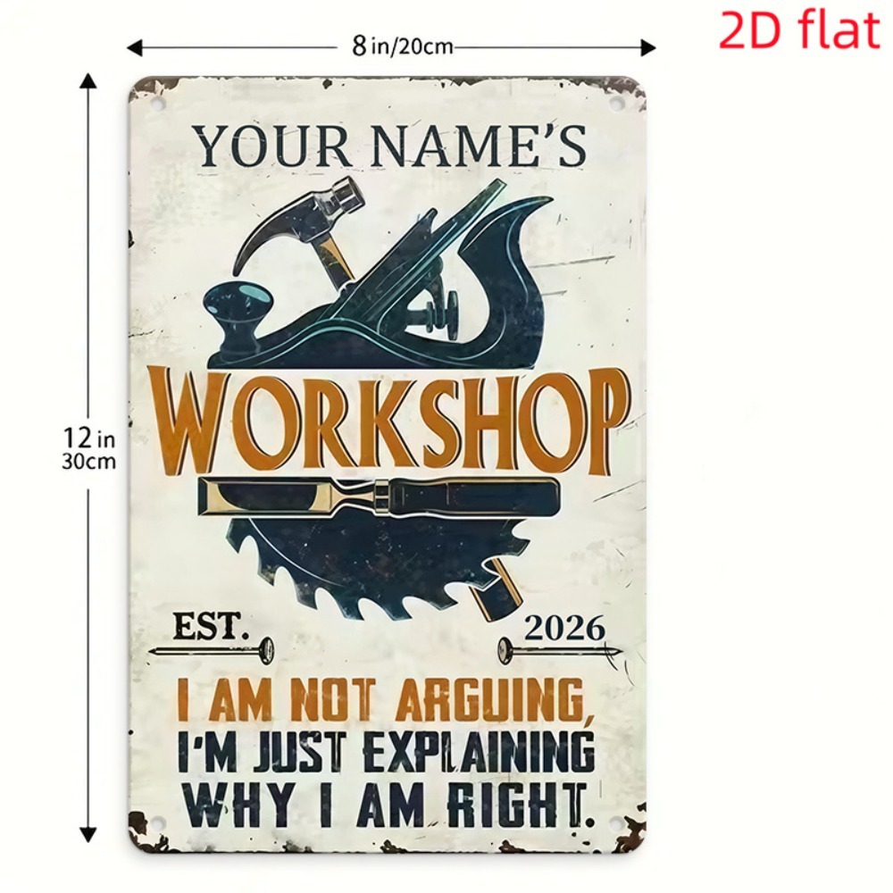 [2D Plat] 1 plaque métallique  - Tools Name In Workshop avis et prix