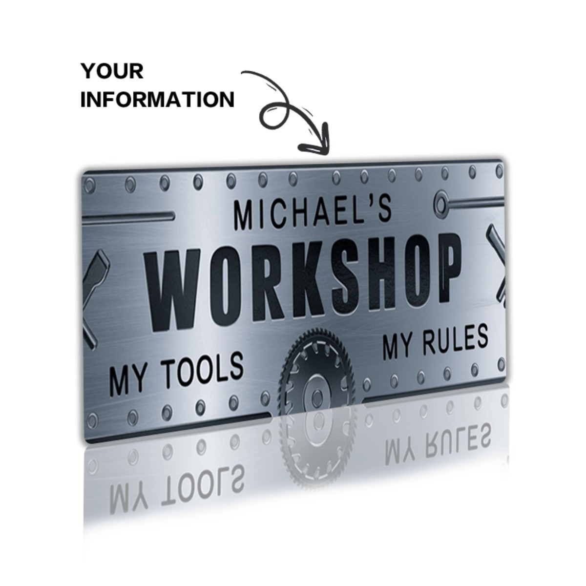 Plaque en aluminium personnali - Tools Name In Workshop avis et prix