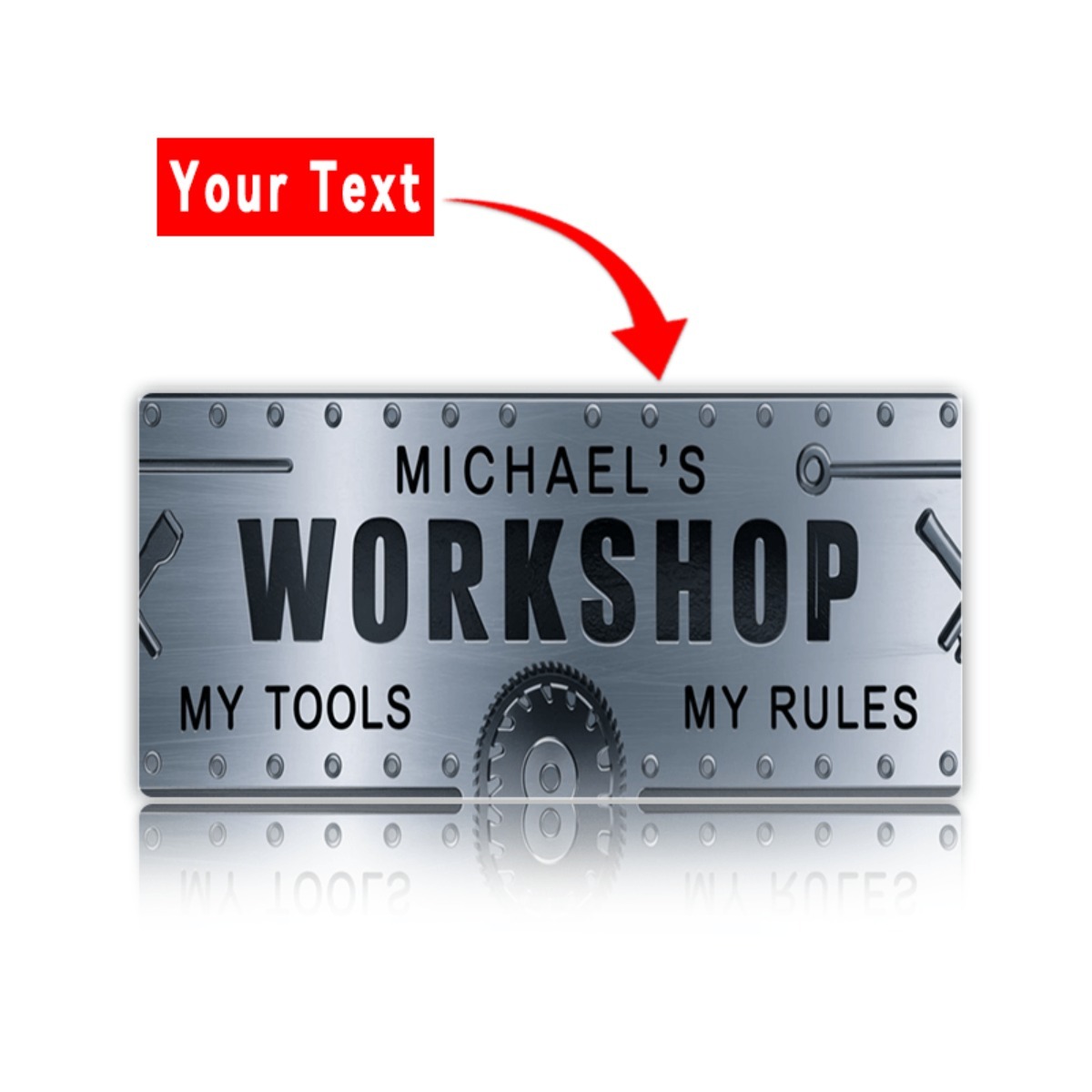 Plaque en aluminium personnali - Tools Name In Workshop avis et prix