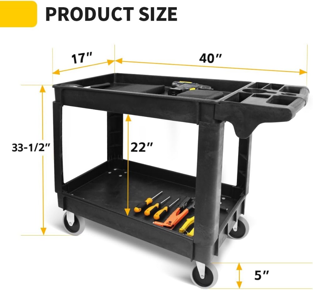 Chariot de service robuste à 2 - Workshop Tools Shelf avis et prix