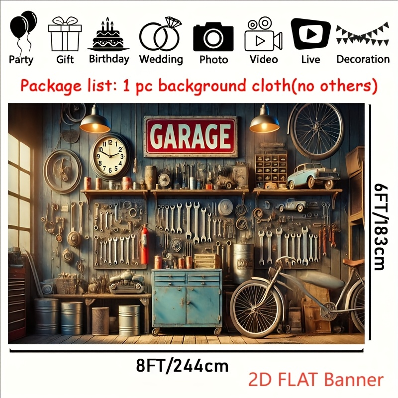 Bannière de fond pour garage i - Workshop Tools Background avis et prix